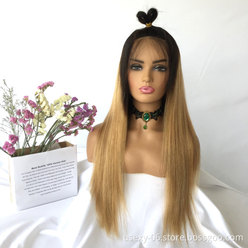 Wholesale Lace Wig Virgin Brazilian Hair Ombre Color Lace Frontal Wig 1B27 1B99J Human Hair Wigs Lace Front